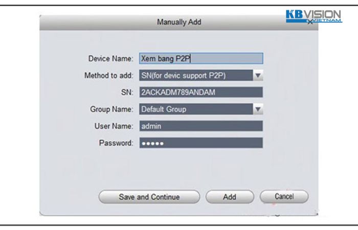 Thêm tên miền vào camera
