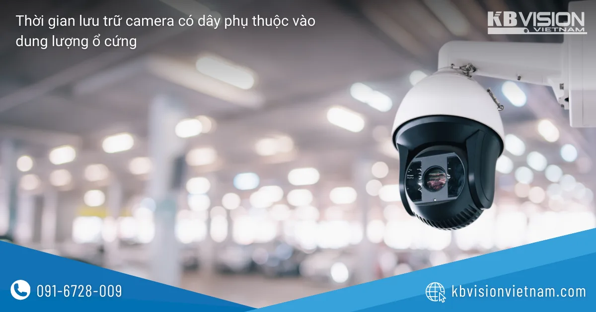 Thời gian lưu trữ của camera có dây phụ thuộc vào dung lượng ổ cứng