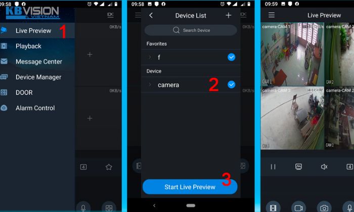 Người dùng xem trực tiếp hình ảnh từ ứng dụng KBview Lite (Nguồn: Internet)